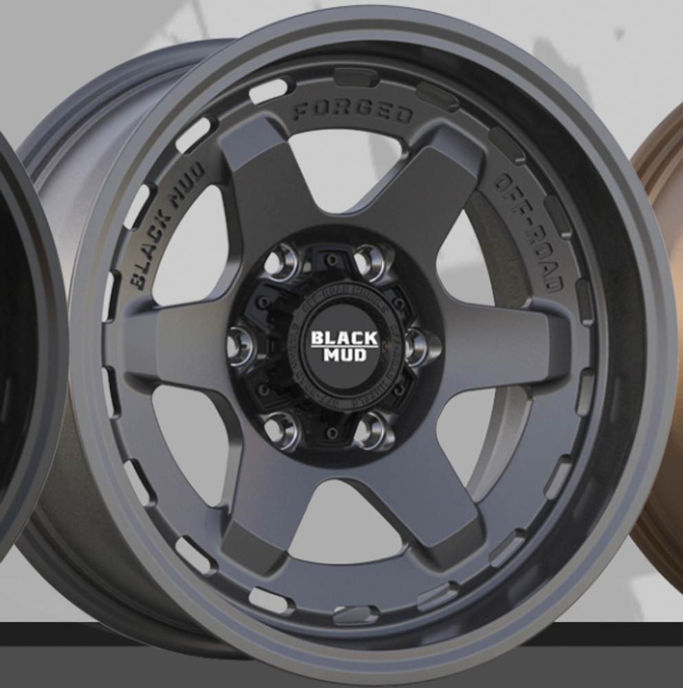 Диск колесный, кованый rt602 R17 8,0 ЕТ0 Black Mud Wheels Matte Gunmetal