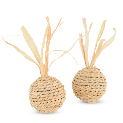 Игрушка для кошек из кукурузных листьев "мяч", d40/90мм (2шт.), серия natural, triol