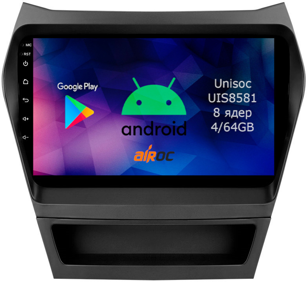 Магнитола для Hyundai Santa Fe 2012-2018 (любая комплектация) - Roximo RM-2019 Android 12, 8-ядер, 4/64Гб, SIM-слот