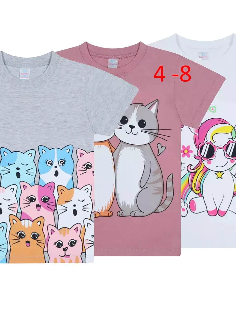 Футболка для садика и школы.девочка.набор 3 шт