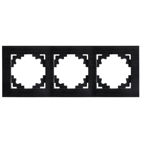 Рамка 3-местная, металл, STEKKER MFR00-7003-05, серия Катрин, черный 50020
