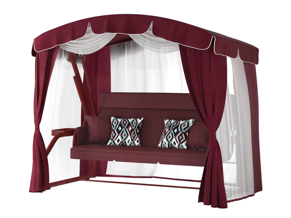 Садовые качели Redford «Бригантина Люкс Бордо» с москитной сеткой