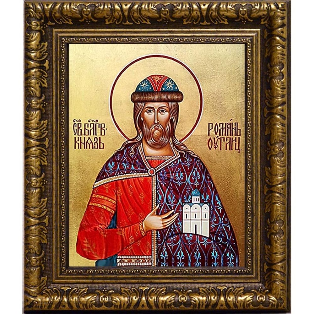 Роман Угличский Святой Благоверный князь. Икона на холсте.