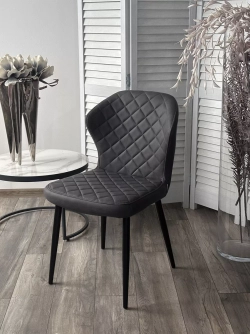 Стул МОНРО, цвет CYPRUS-13 темно-серый, искусственная замша / черный каркас М-City