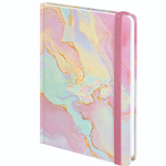 Ежедневник недатир. А5 128л. "Marble" с резинкой, твердый, фольга (STAFF)