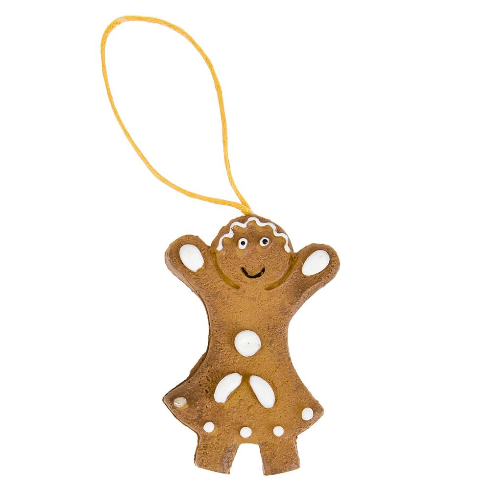 Украшение декоративное, набор 2шт. (подвесное) "Имбирный пряник" 4*6*0,5см. (2вида) (min36) (упаково