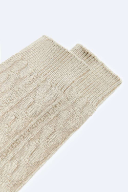 ZARA НОСКИ С УЗОРОМ «КОСЫ», БЕЖЕВЫЙ