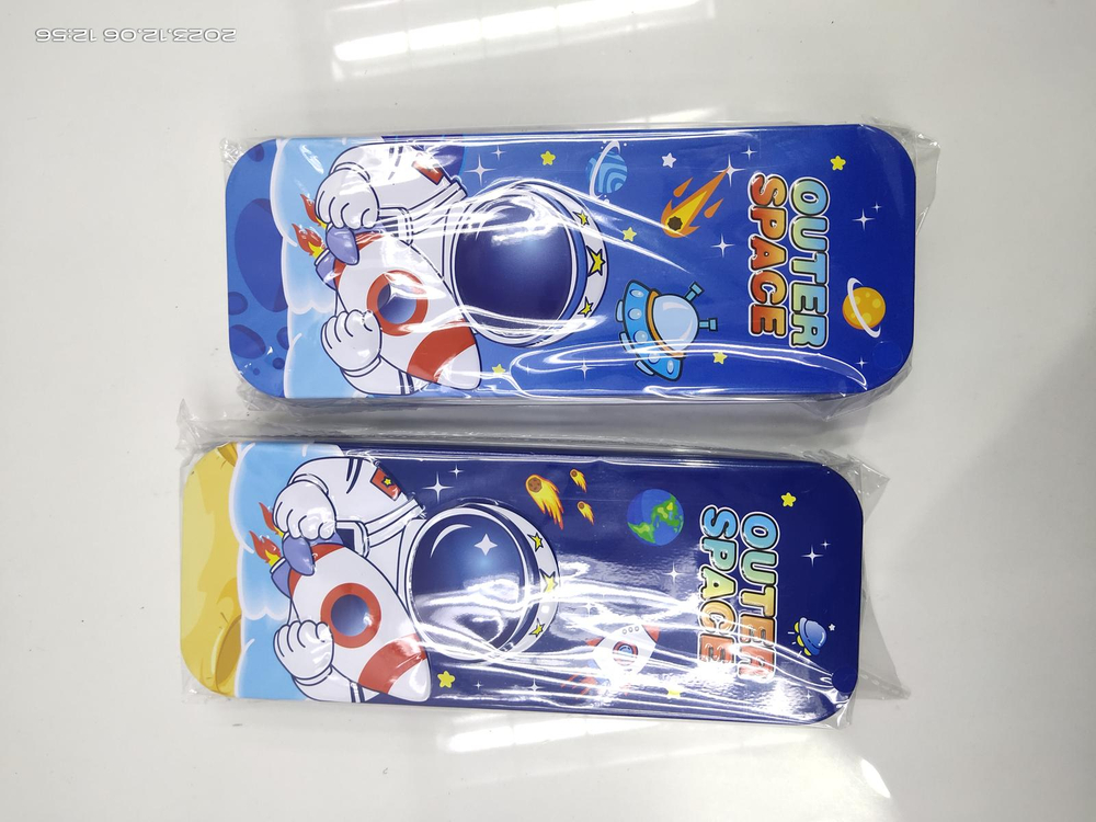 Пенал металлический "Космонавт" 20*7,5*2,7см, два отсека