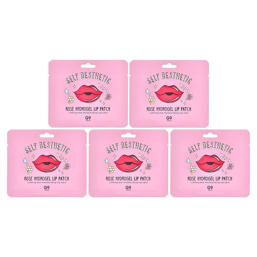 G9skin, Self Aesthetic, патчи для губ с розовым гидрогелем, 5 патчей, 3 г (0,10 унции)