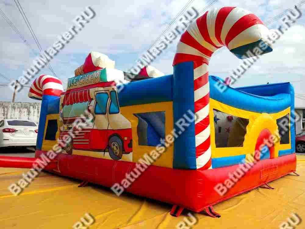 Коммерческий надувной батут "Мороженое" 5*5*2.8 м