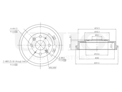 Барабан тормозной задний UNIO BRD-10041