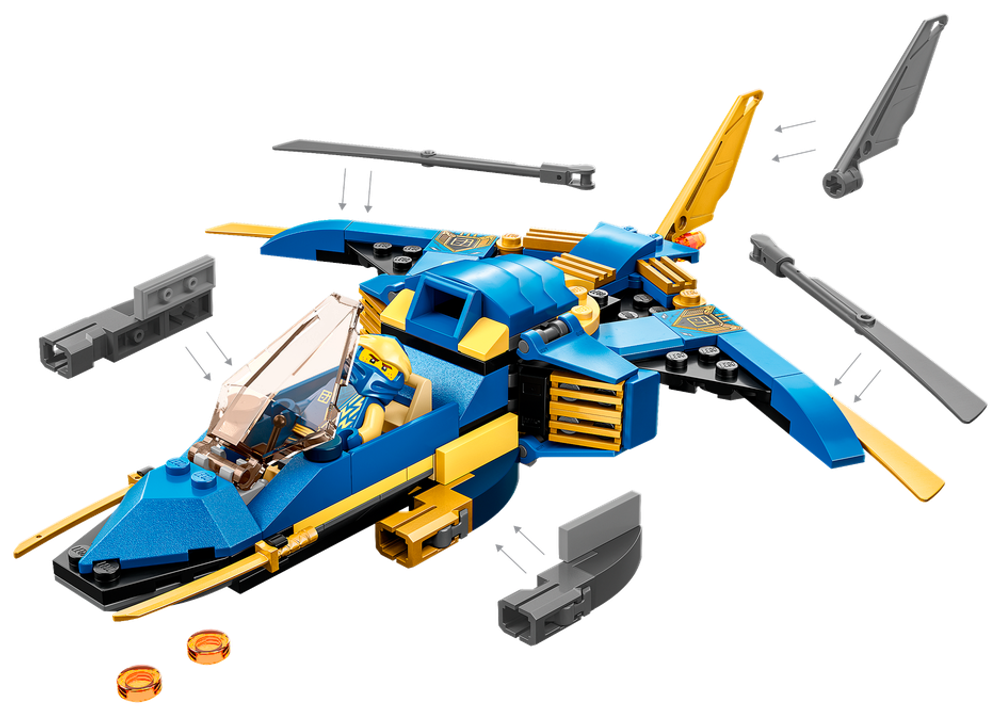 Конструктор LEGO NINJAGO 71784 Реактивный самолет Джея EVO