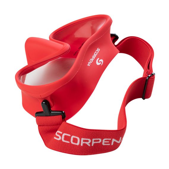 Маска Scorpena N3 с эластичным ремешком красная