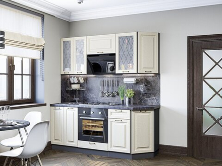 Прямая модульная кухня Ницца-01 Дуб крем - Graphite 2140*1900*600