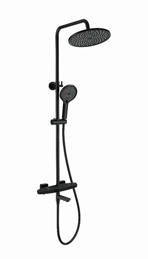 Душевая система с термостатом WONZON & WOGHAND NEO WW-B3046-A1-MB черный матовый