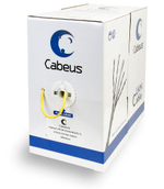 Кабель витая пара U/UTP 5e кат. 4 пары Cabeus UTP-4P-Cat.5e-SOLID-YL