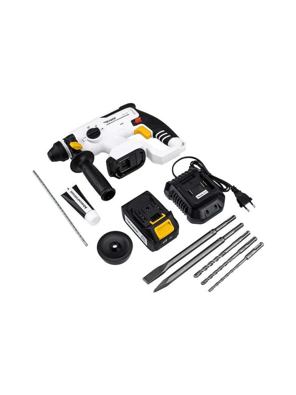 Перфоратор аккумуляторный SDS-plus 2.2Дж 1х4А.ч в кейсе Kranz KR-PT-120