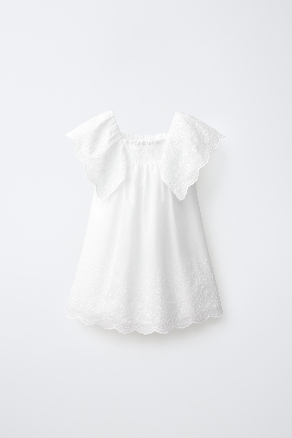 ZARA ПЛАТЬЕ С ВЫШИВКОЙ, БЕЛЫЙ