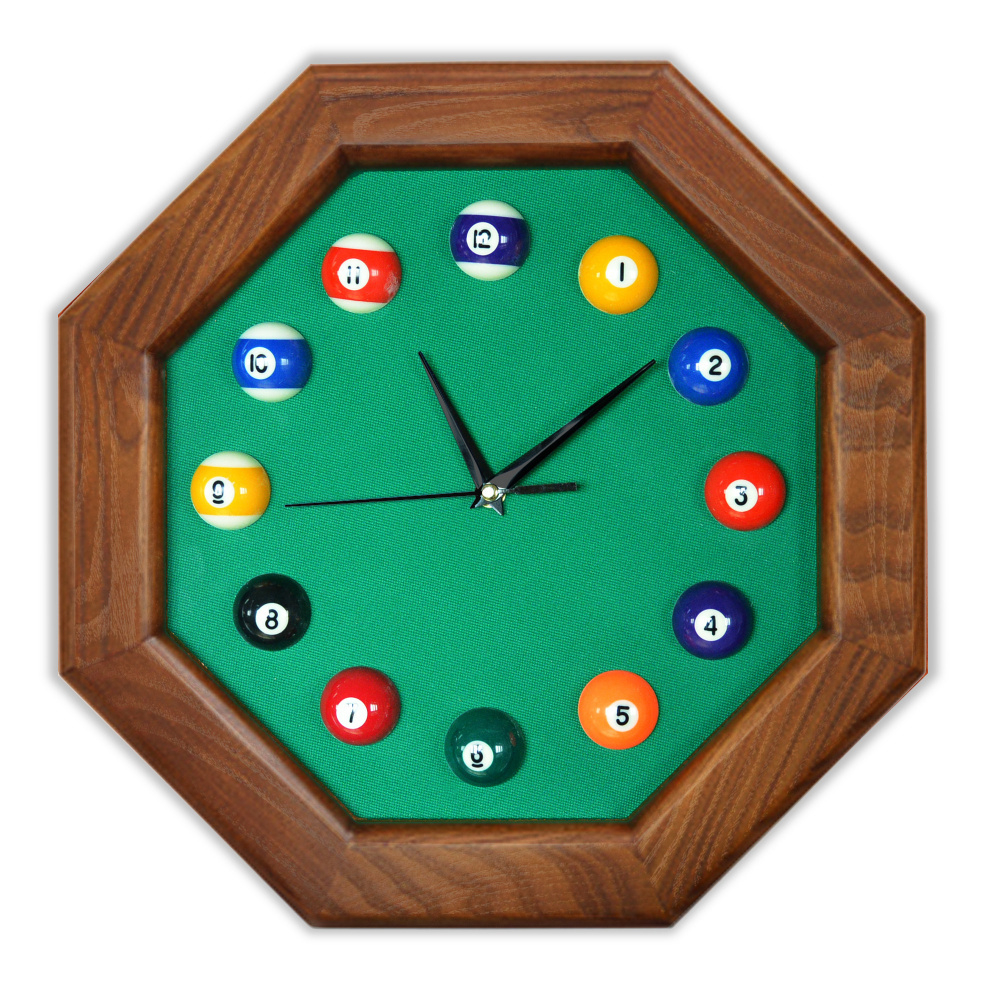 Часы 8 граней ясень/сукно