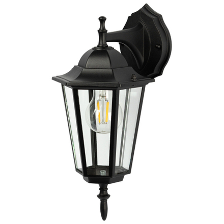 Светильник уличный настенный ЭРА «Веледа» GBW-104-1-BL-0360 230В Е27 IP54 чёрный вниз