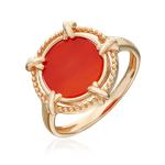 Кольцо из красного золота с сердоликом