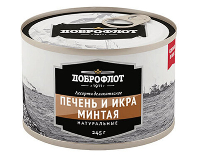 Печень и икра Минтая Доброфлот 195 гр.