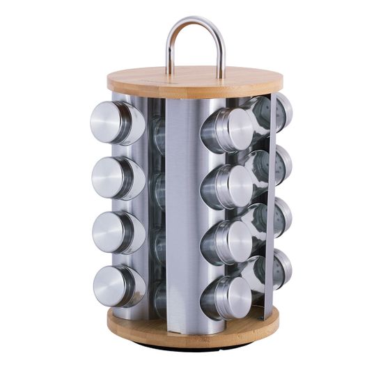 Набор ёмкостей для специй 16 шт. Kamille КМ-7044 на круглой подставке