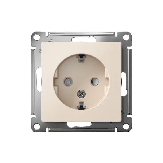 Розетка 1-м СП AtlasDesign 16А IP20 с заземл. защ. шторки механизм беж. SE ATN000245