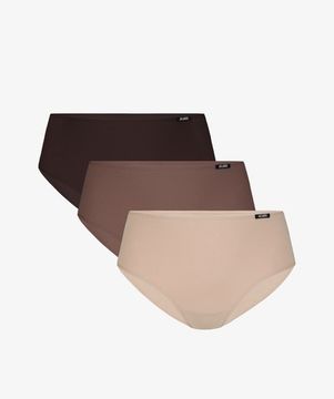 Женские трусы классика (3шт)  3LP-193, бургунди + пудровый + бежевый