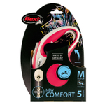 Flexi рулетка NEW LINE Comfort M (до 20кг)  трос 5м серый/красный