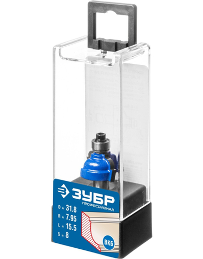 ЗУБР 31.8 x 17 мм, радиус 8 мм, фреза кромочная калевочная №7, Профессионал (28709-31.8)