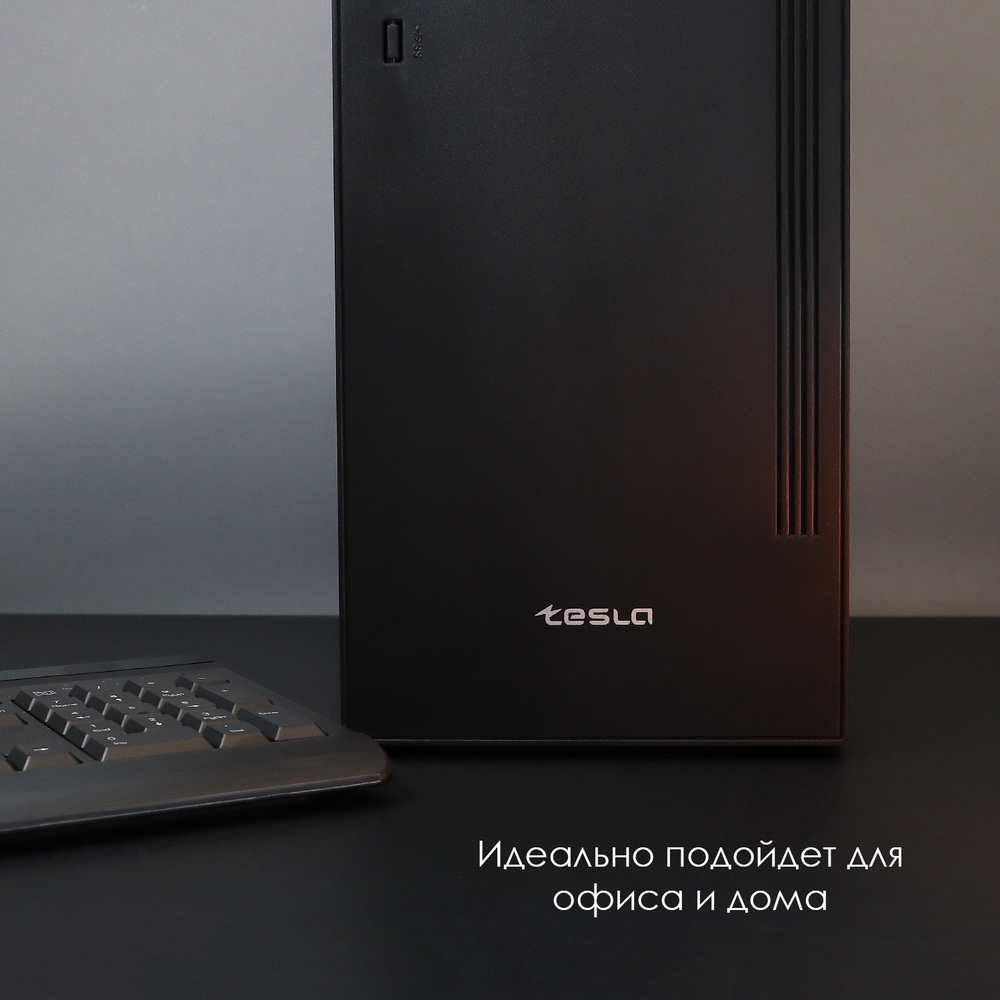 Корпус TESLA 3203BM, Без БП, ATX, чёрный, 2xUSB2 (TSL-3203-BM)
