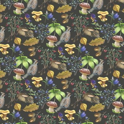 Паттерн с зайчиком на темном