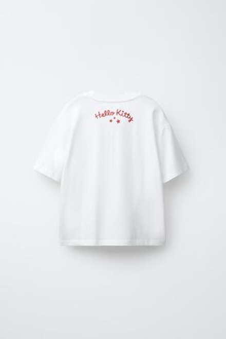 ZARA ФУТБОЛКА С ПРИНТОМ HELLO KITTY © SANRIO, БЕЛЫЙ
