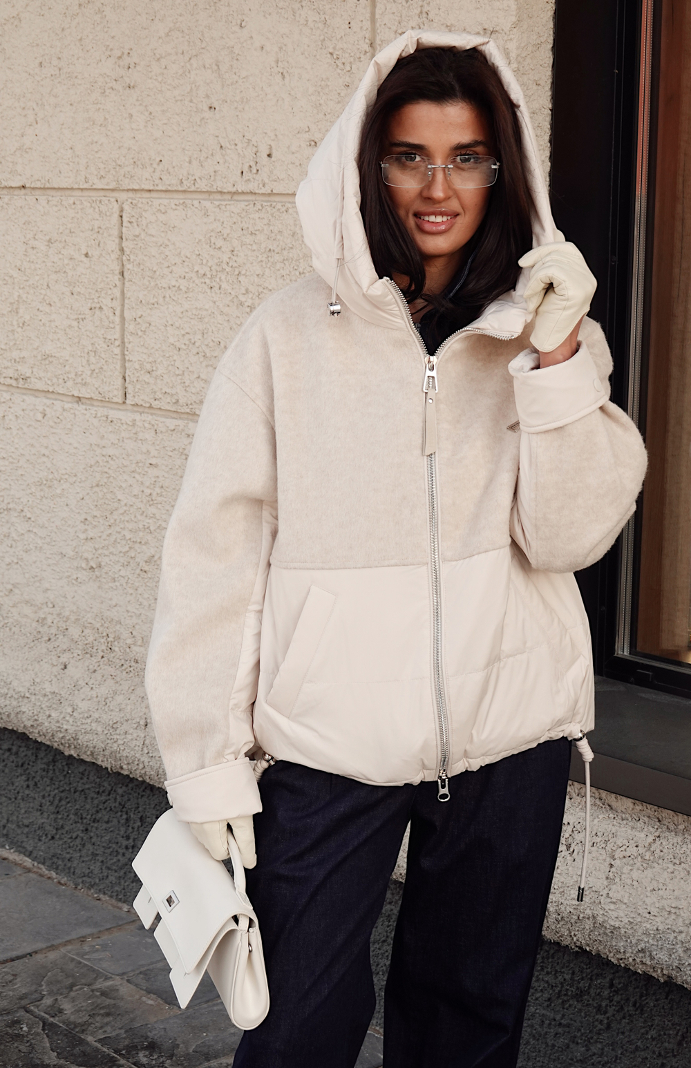 Куртка демисезонная комбинированная с шерстью