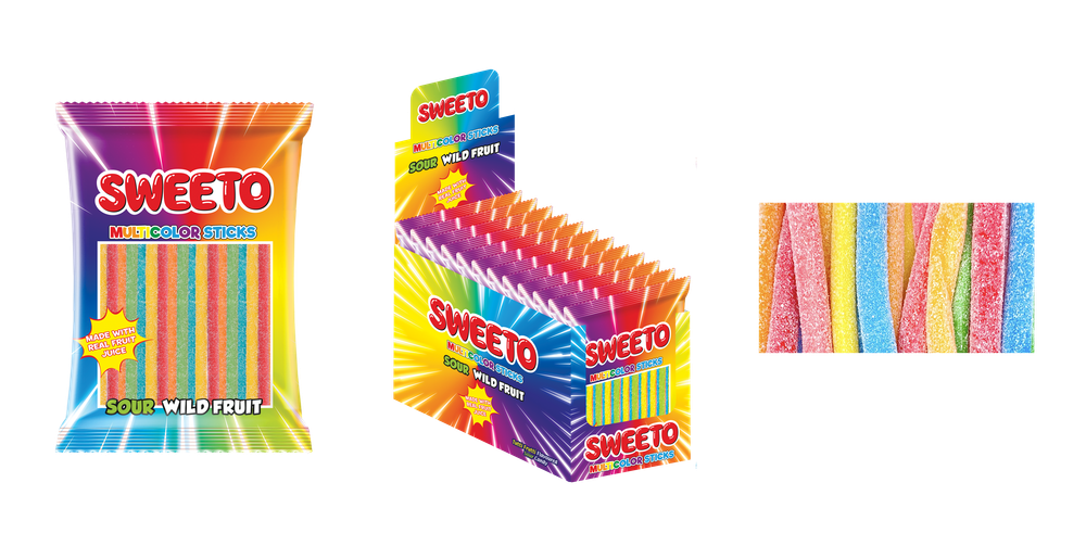 Мармелад SWEETO Кислые палочки Фруктовый микс 70г*12шт