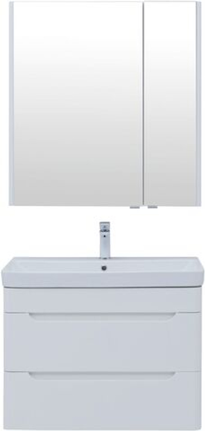 Мебель для ванной Aquanet София 80 белый глянец (2 ящика)