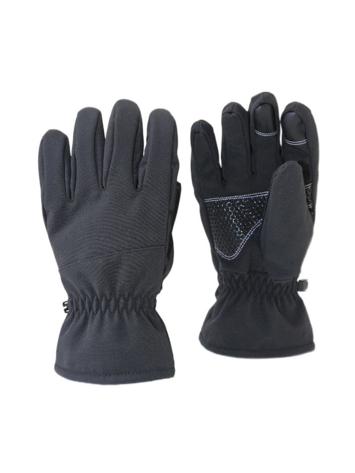 Перчатки утеплённые зимние Soft Shell (черные)