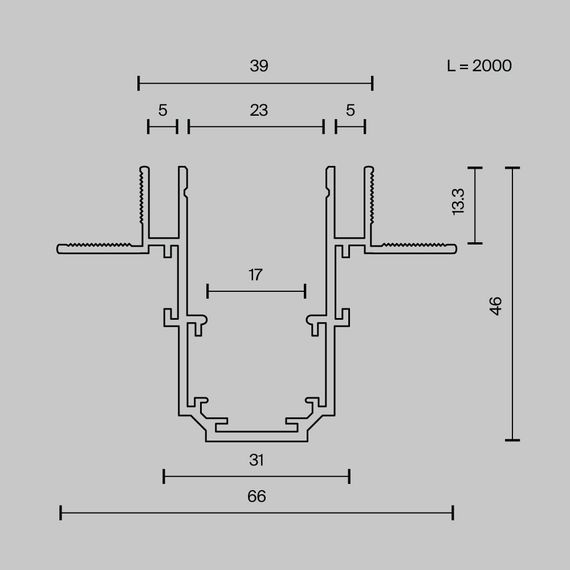 Шинопровод встраиваемый Maytoni Exility TRX034LS-222B