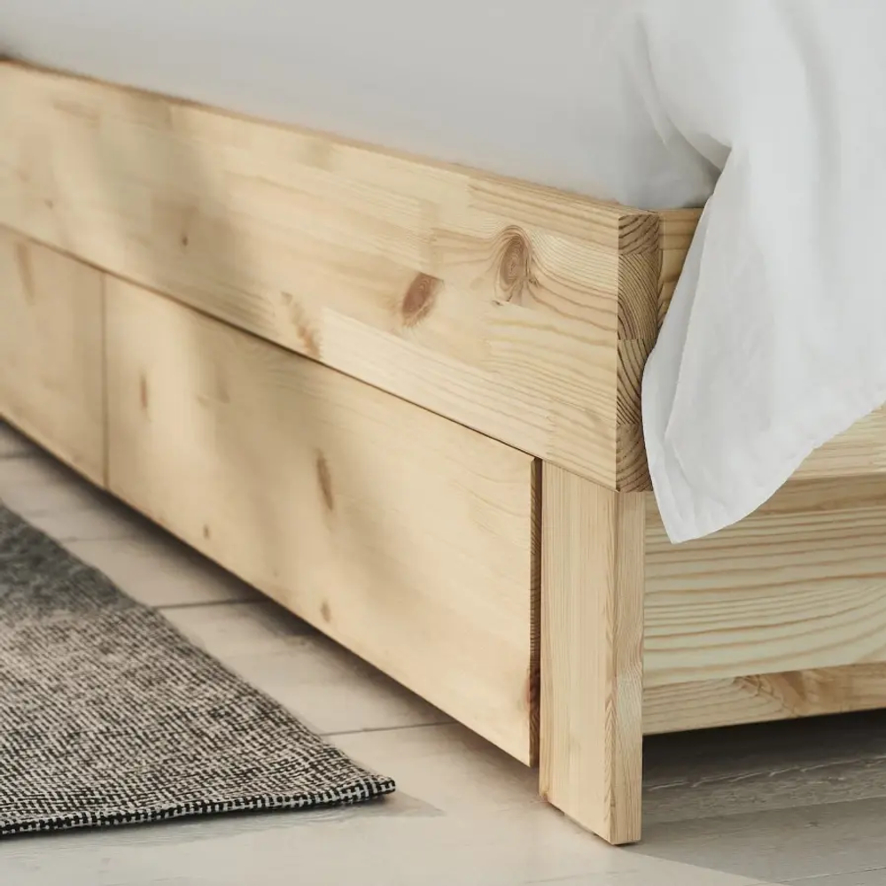 GLAMBERGET Каркас кровати с ящиком для хранения и матрасом ИКЕА