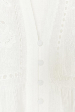 ZARA БЛУЗА С ВЫШИВКОЙ, БЕЛЫЙ