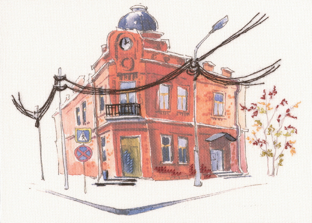 "Рисуем нитками.Город"-DT-M015 вышивка