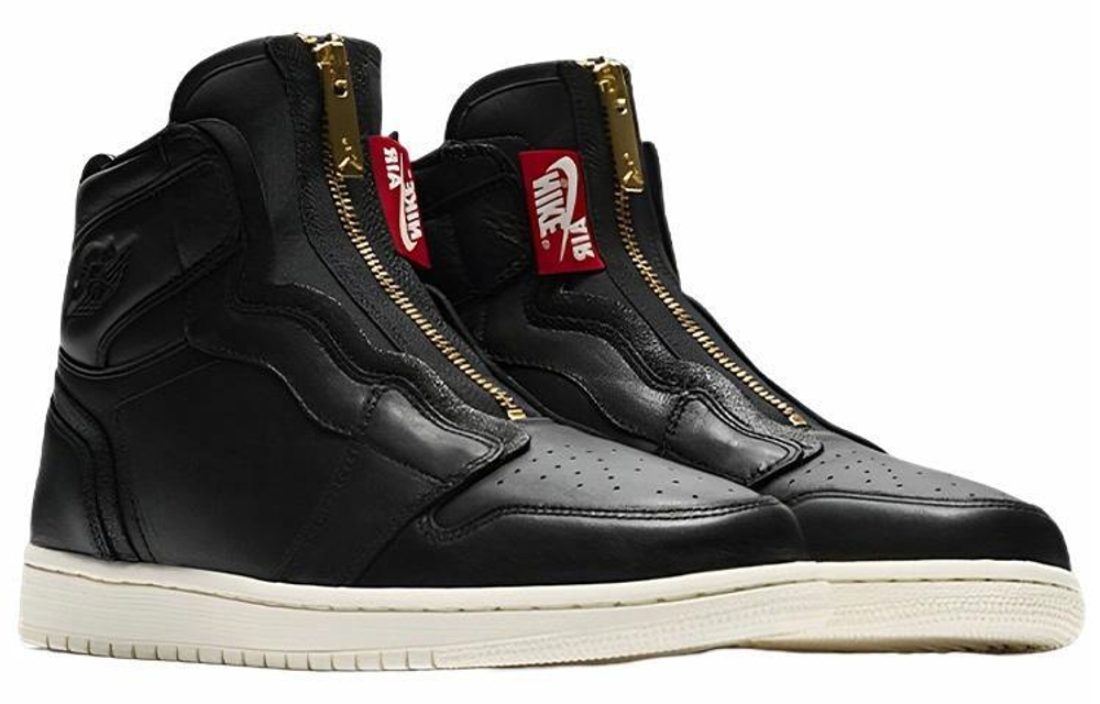 Кроссовки Jordan Air Jordan 1 Retro High Zip Black Sail (Женская размерная сетка)