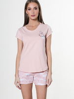 Нежный хлопковый комплект с зайчиками (Размер: M) (Цвет: розовый)