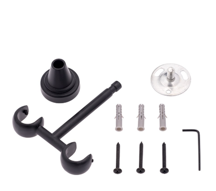 Кронштейн потолочный двойной d19/19 мм, цвет черный