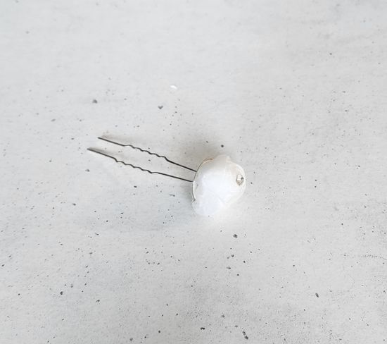 Набор шпилек "Розы" органза, 10 шт, белый