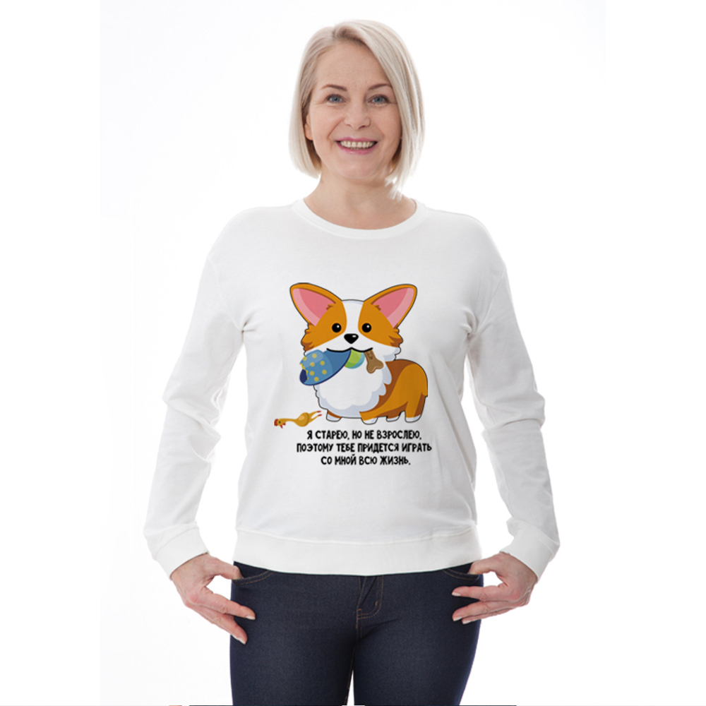 Свитшот "Корги не взрослеет"