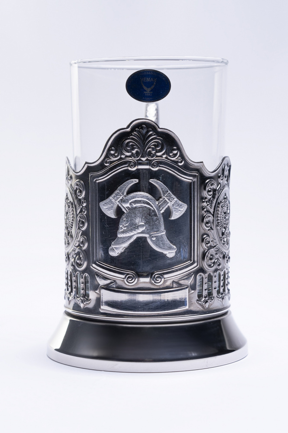 Подарочный набор «Подстаканник с символикой ГПС»(2 предмета, металл/стекло)