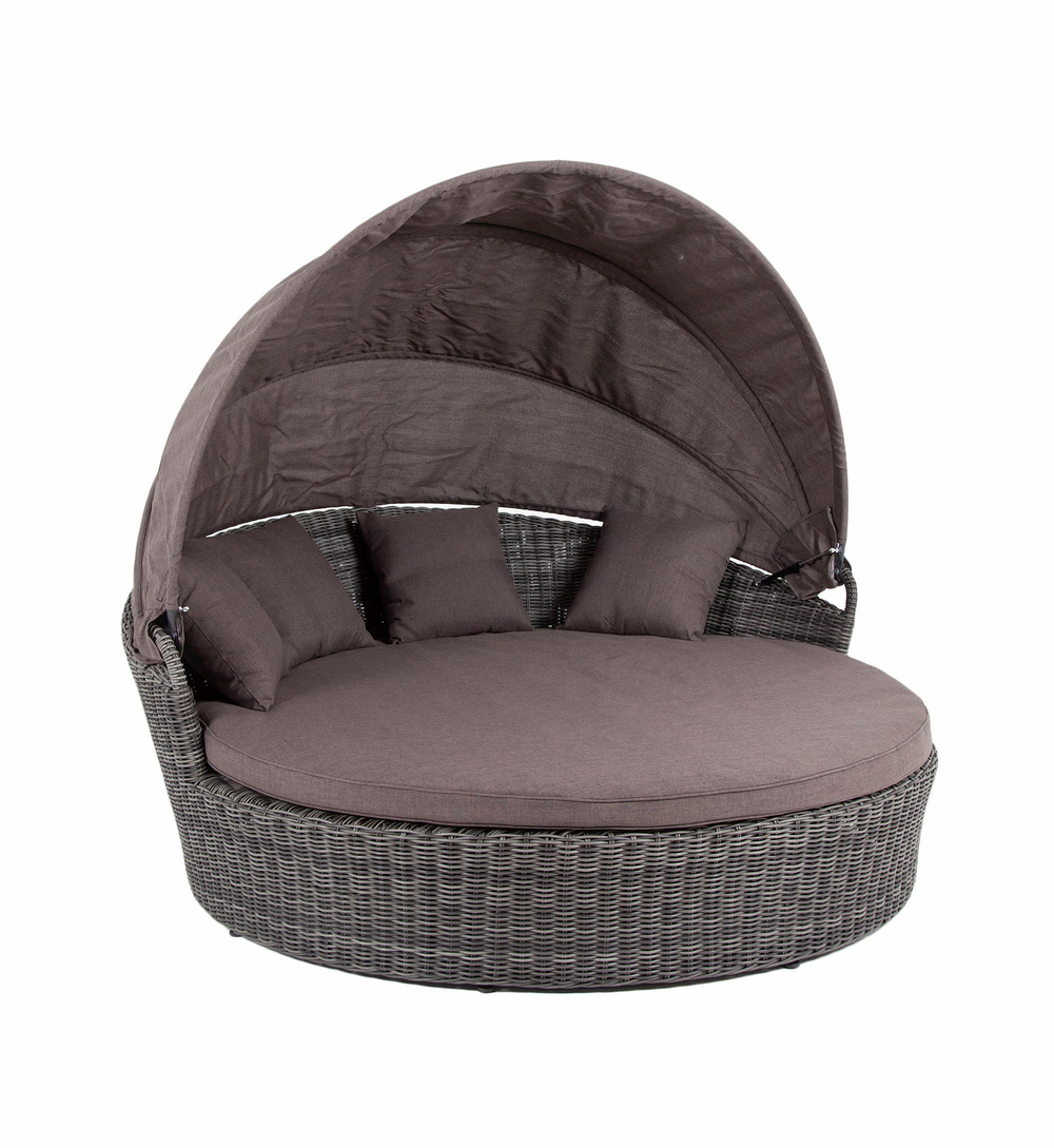 "Стильяно" плетеная кровать круглая, цвет графит