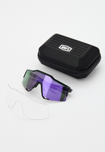 Спортивные очки с диоптриями 100% SPEEDCRAFT Polished Black - HiPER Lavender Mirror Polarized Lens